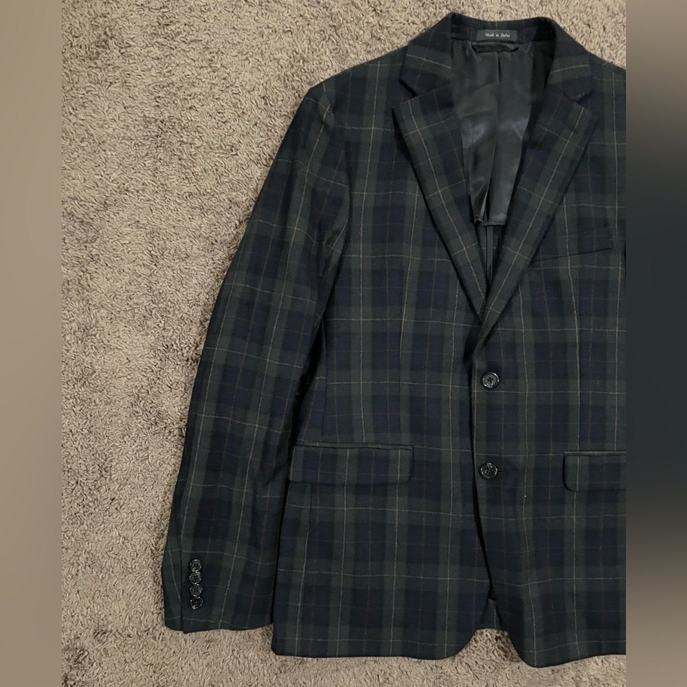 Polo Ralph Lauren Men’s Green/Blue Checkered Blazer SZ 41R - Picture 2 of 12
